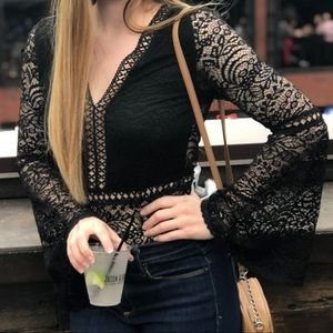Crochet lace bodysuit